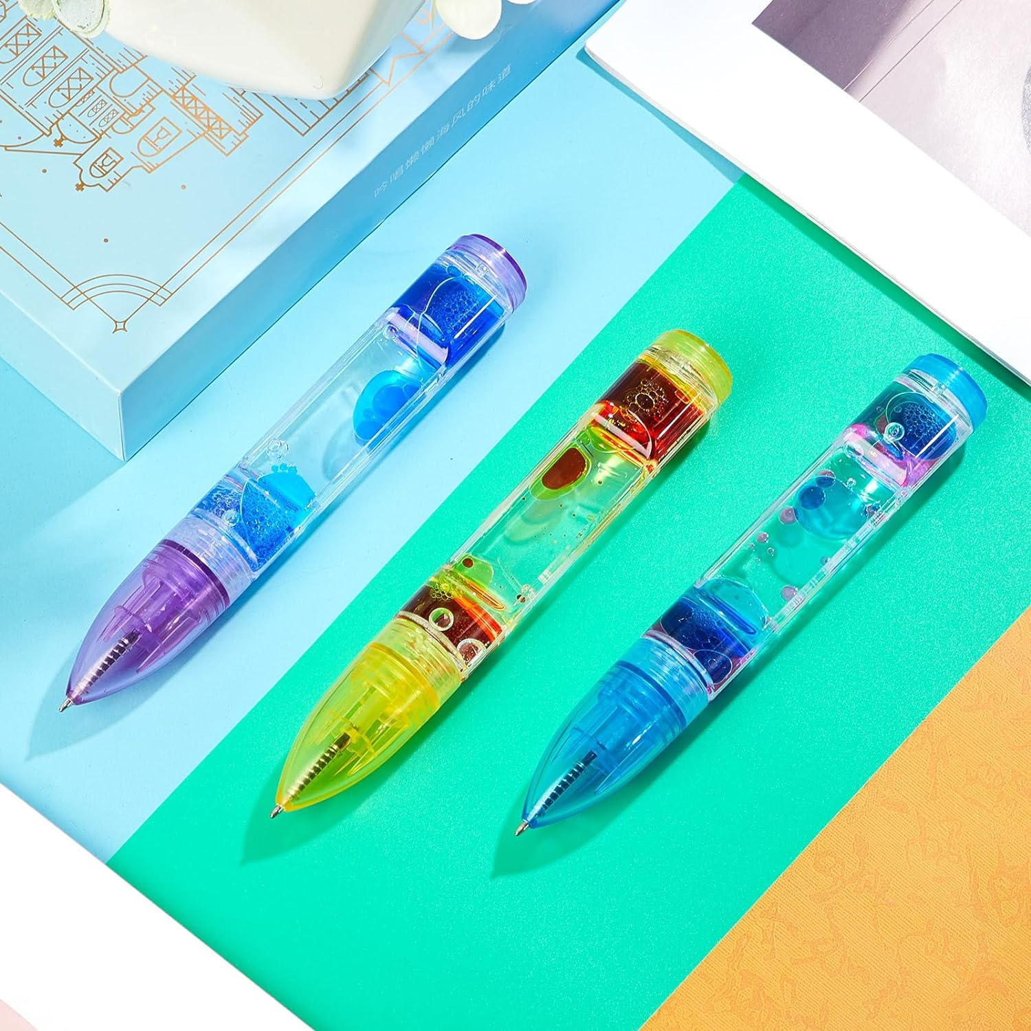 3Pcs Liquid Motion Bubbler Fidget Pens