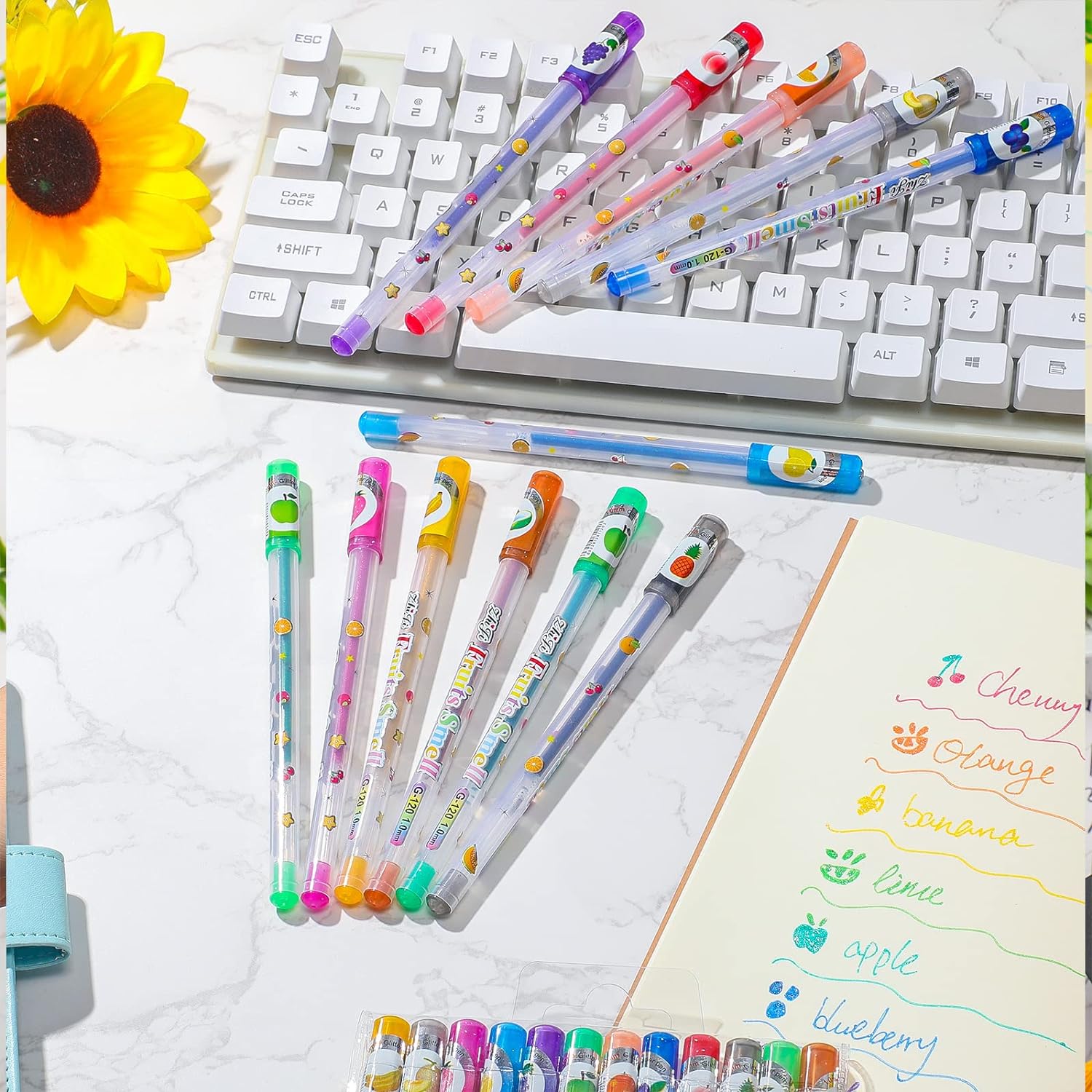 144Pcs Scented Glitter Gel Pens Multicolor Fun Pens