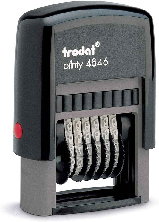 Trodat Printy 4846 Self-Inking Number Rubber Stamp 6 Digit
