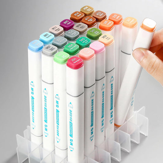 M&G 24 Color Drawing Art Markers Water-Based with Plastic Box
