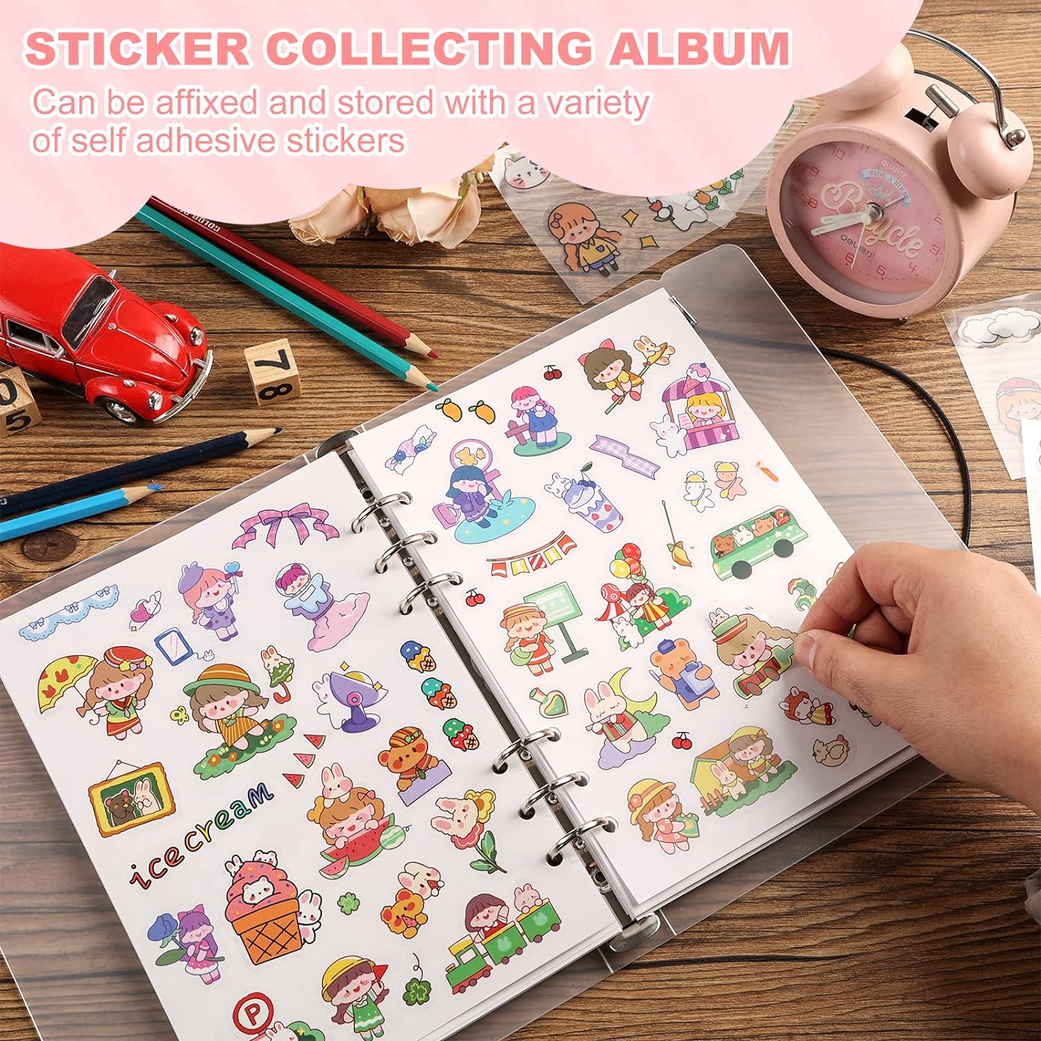 Reusable Sticker Book 80 Sheets Sticker Collecting Album Plus Size A5