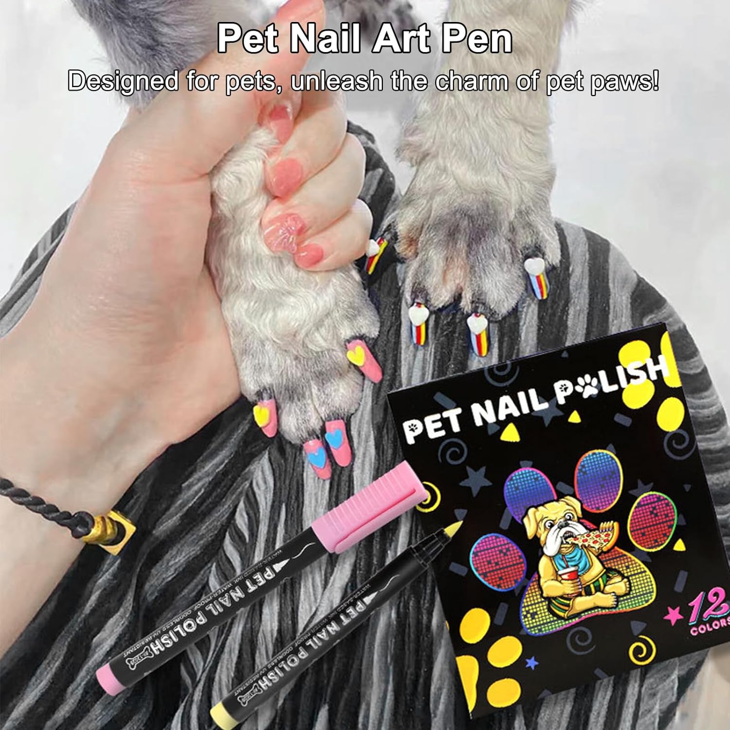 12 Colors Pet Nail Polish Marker Pens