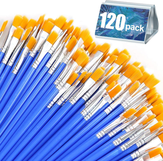 120pcs Nylon Hair Paint Brushes 0.27 inch