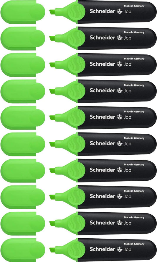 Schneider Job Highlighter,Chisel Tip,Green Ink,10 Pack