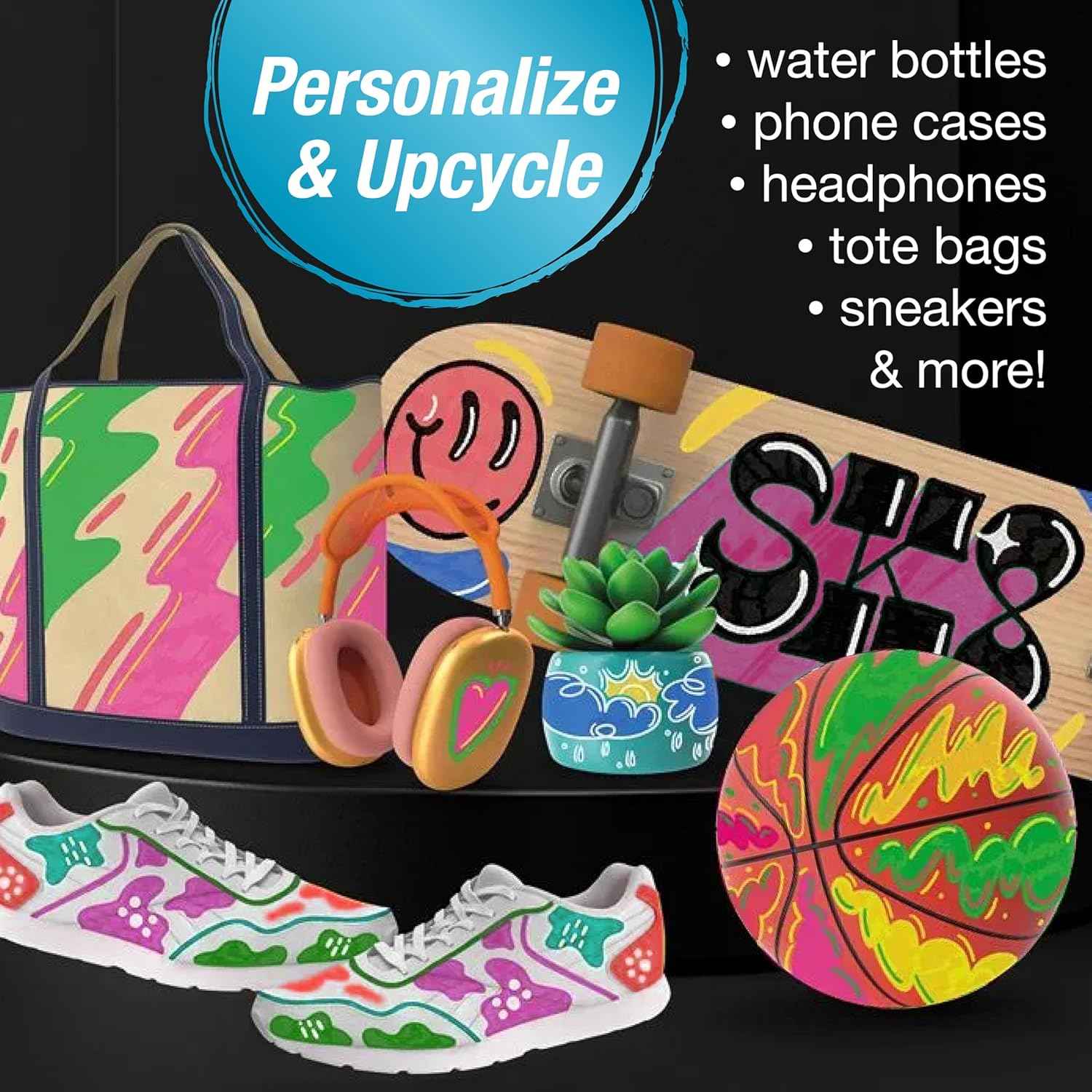 Faber-Castell Shake & Paint Acrylic Paint Markers 6 Color Metallic