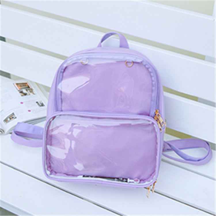 candy leather backpack Double Window Candy PU Leather Backpack Ita Bag