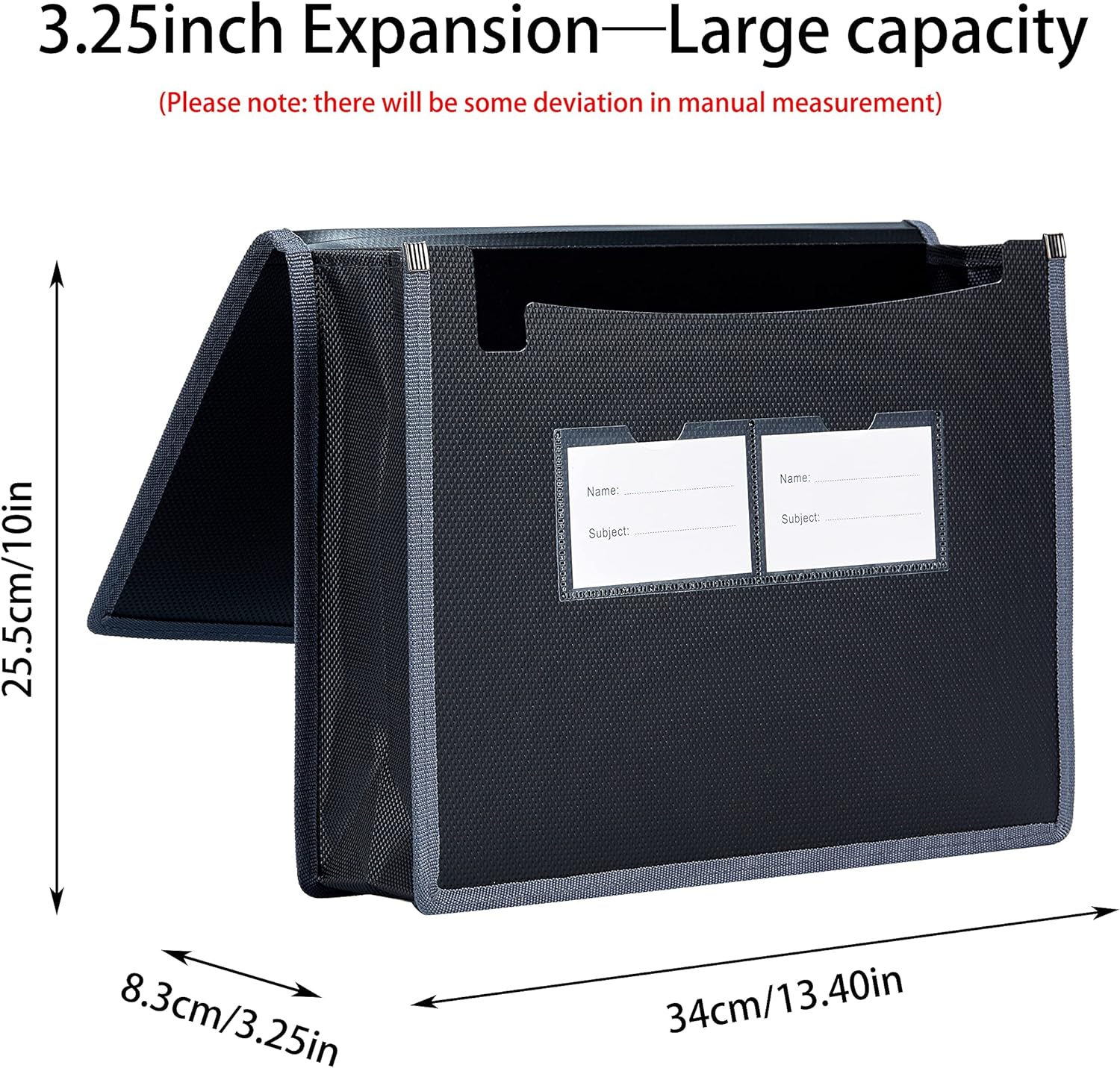4 Pack Plastic Expanding File Wallet Document Organizer A4 Letter Black