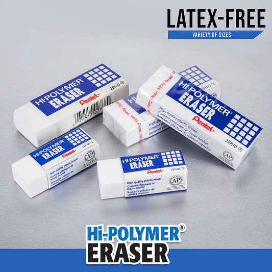 Pentel Hi-Polymer Block Eraser,Large,4 Pack Erasers