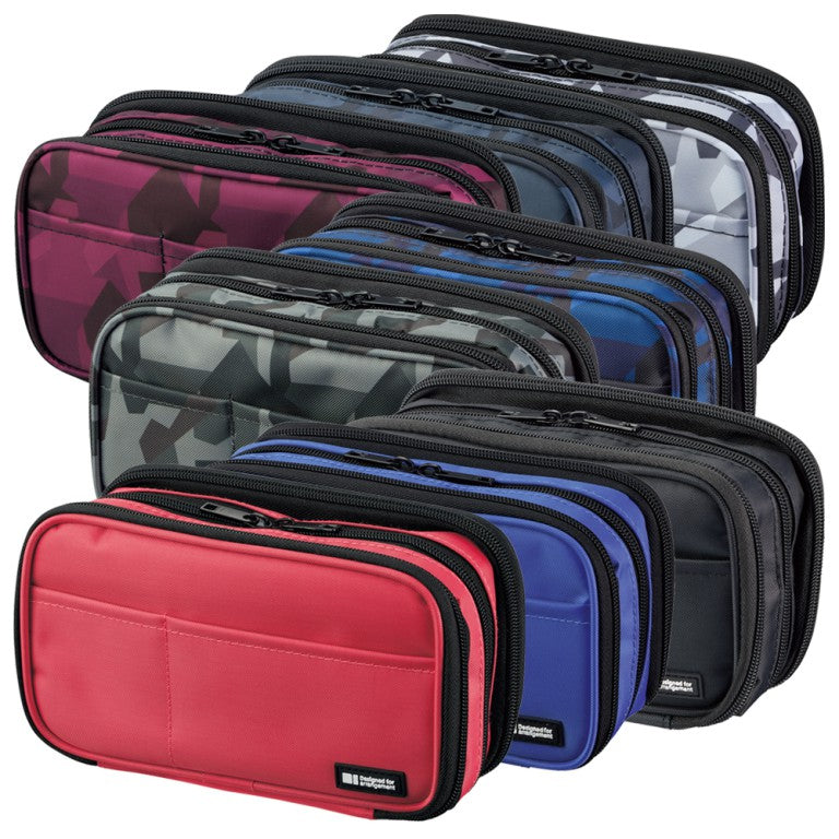 LIHIT LAB A-7556 Zipper Pencil Case Triple