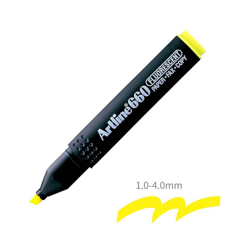 Artline EK-660 Fluorescent Highlighters,1.0-4.0mm Chisel Tip,7 Colors