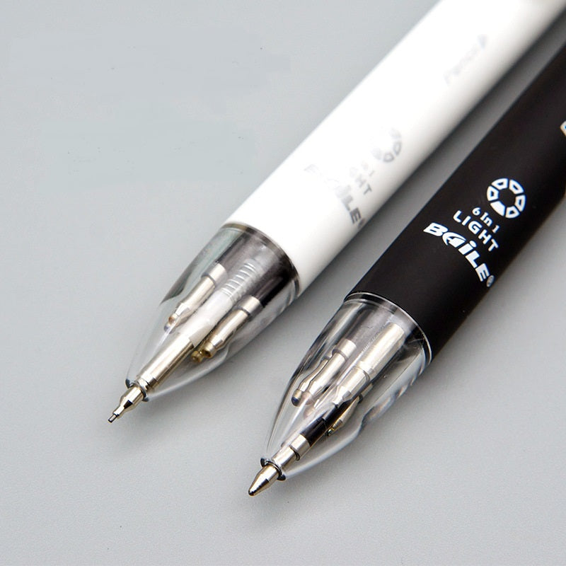 BAILE Multi Pen 5+1 Light,0.7mm Ballpoint Pen,0.5mm Mechanical Pencil