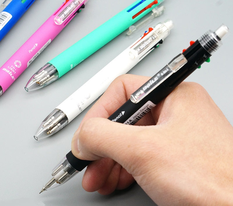 BAILE Multi Pen 5+1 Light,0.7mm Ballpoint Pen,0.5mm Mechanical Pencil