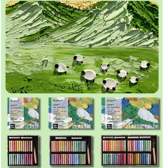 GIORGIONE Soft Oil Pastels for Artistis,24/36/48 Classic Color