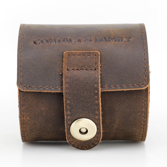 Leather Watch Roll Up Case Single