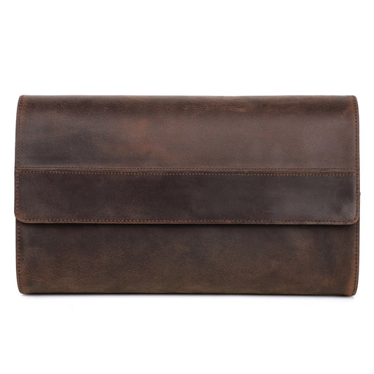 Leather 8 Watch Roll Storage Case for Travel Display