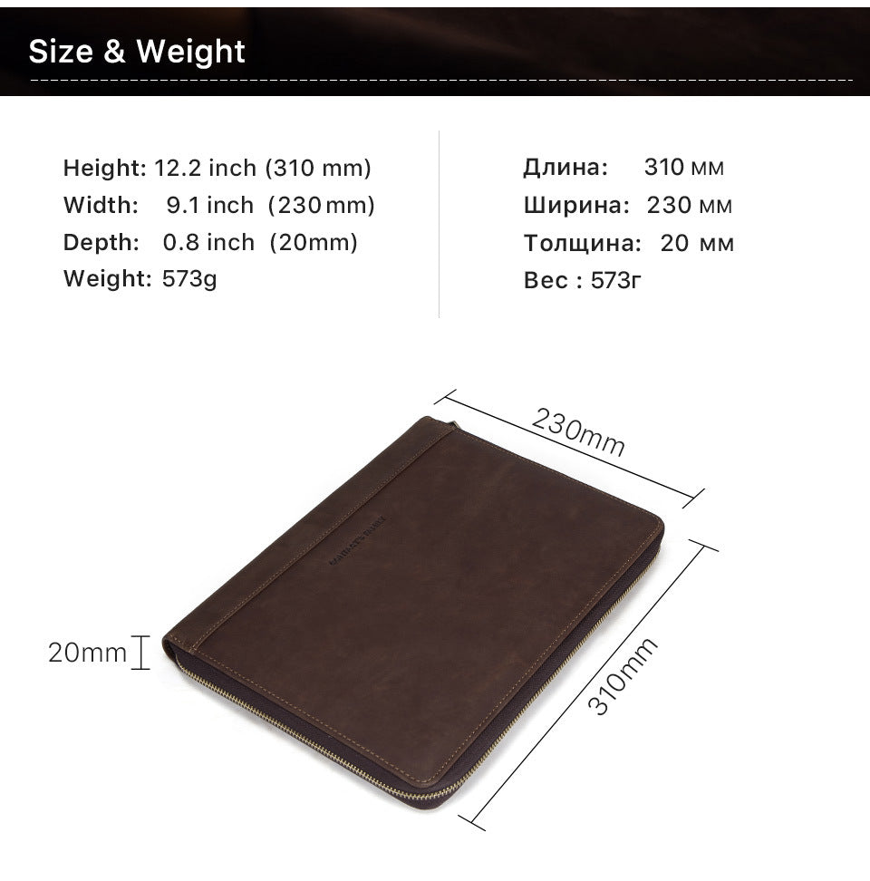 Leather Zipper Padfolio 11" for iPad Pro 10.5 inch