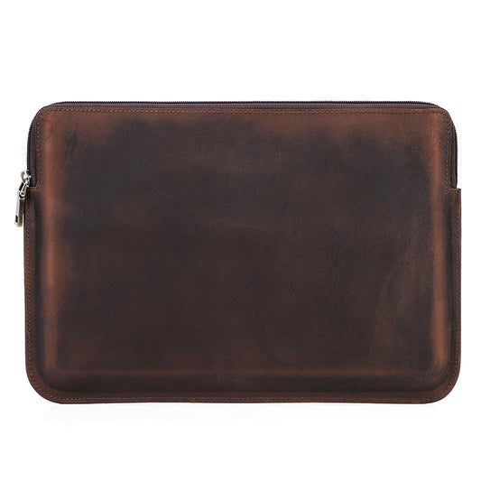 Leather Slim Laptop Sleeve Case 13.3 inch with 2 Zip Pocket
