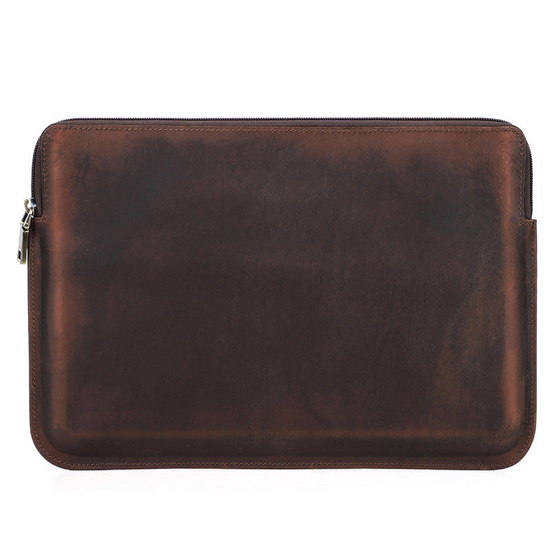 Leather Slim Laptop Sleeve Case 13.3 inch with 2 Zip Pocket