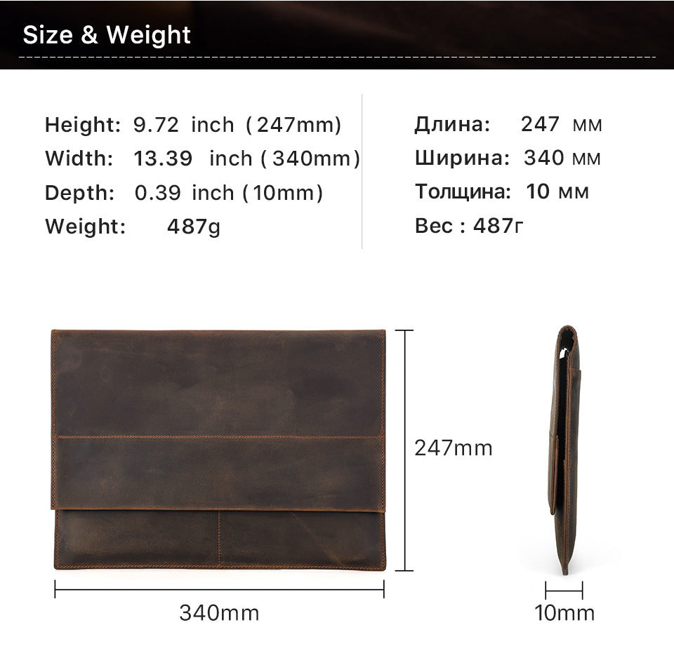 Leather Slim Laptop Sleeve Case 13.3 inch with Airtag Holder
