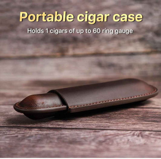 Leather Cigar Case Travel Humidor for Single Cigar - TTpen