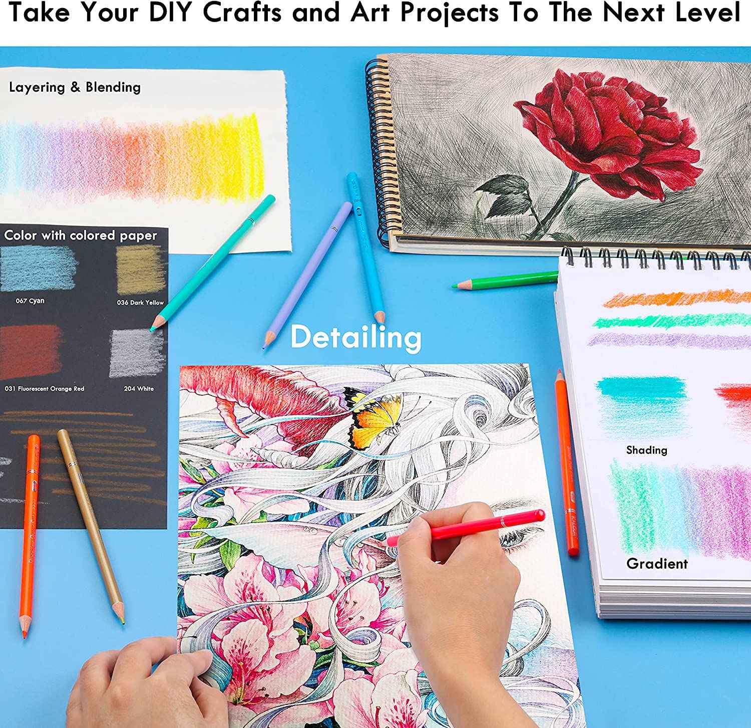 KALOUR 72 Color Oil Based Art Drawing Pencils with Pencil Case Pink - TTpen