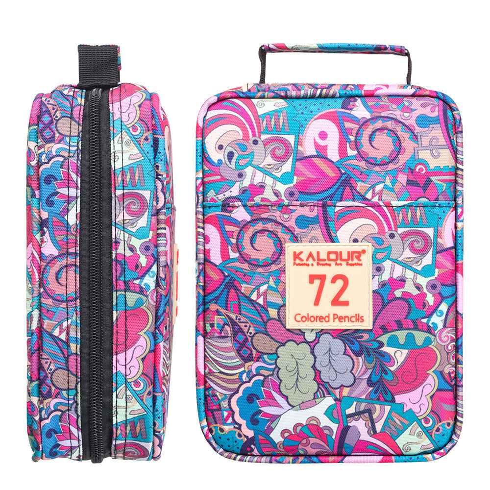 KALOUR 72 Color Oil Based Art Drawing Pencils with Pencil Case Pink - TTpen