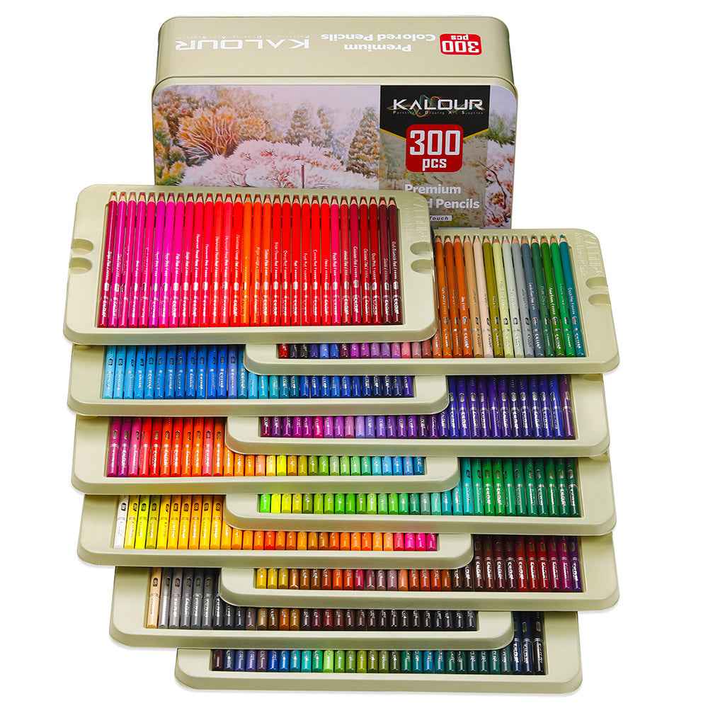 KALOUR 300 Colors Professional Colored Pencils Set Tin Box - TTpen