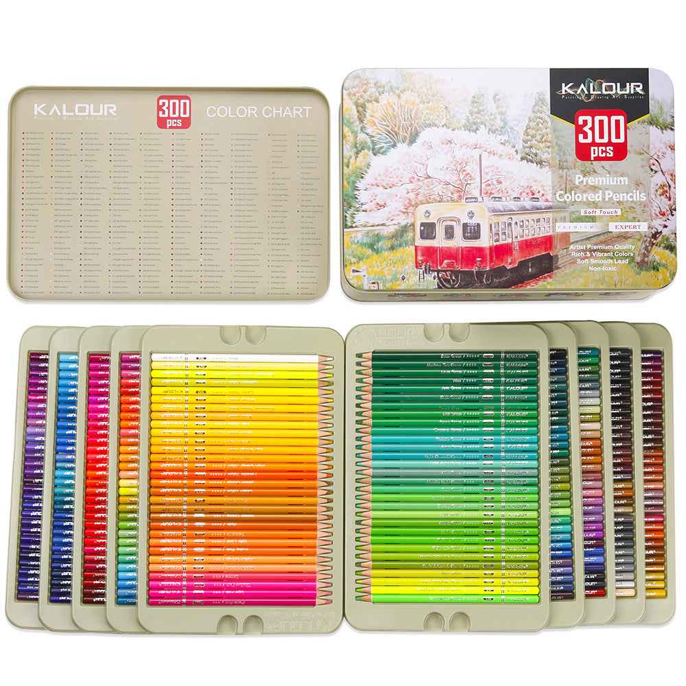 KALOUR 300 Colors Professional Colored Pencils Set Tin Box - TTpen