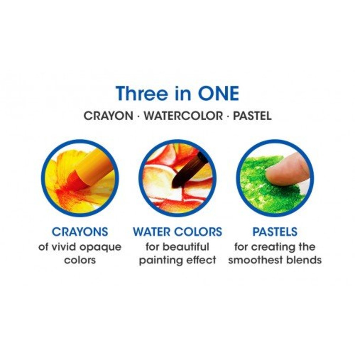 AMOS Silky Crayon Colorix 3in1 Crayon,Pastel,Watercolor Color Pen 24 Colors