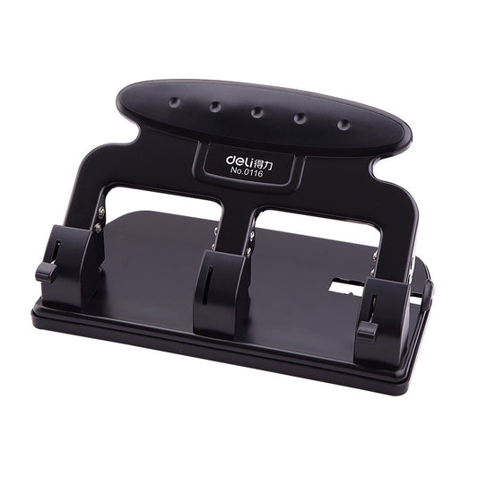 DELI Office 0116 Heavy-Duty 3-Hole Punch with Ruler