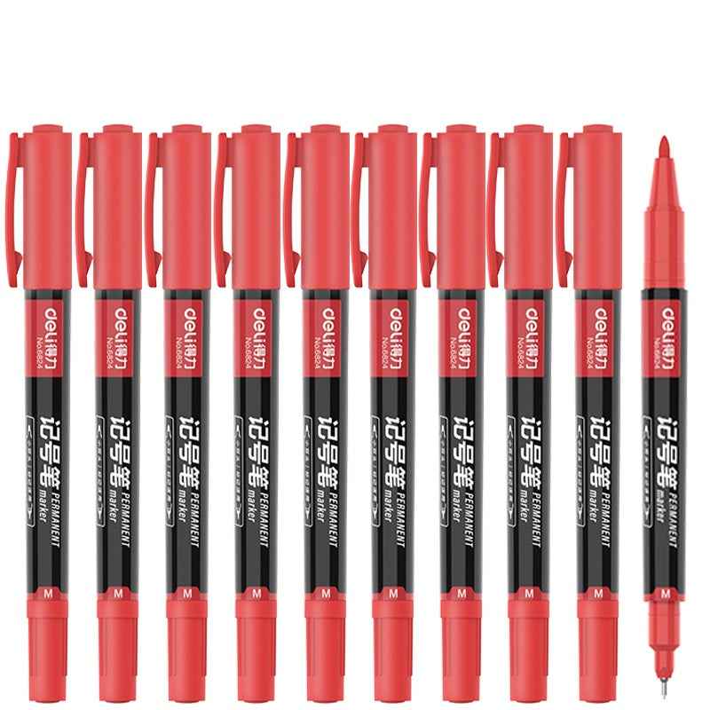DELI Dual Tip Permanent Art Marker Pen,Fine & Ultra Fine Tip,12 Pack - TTpen