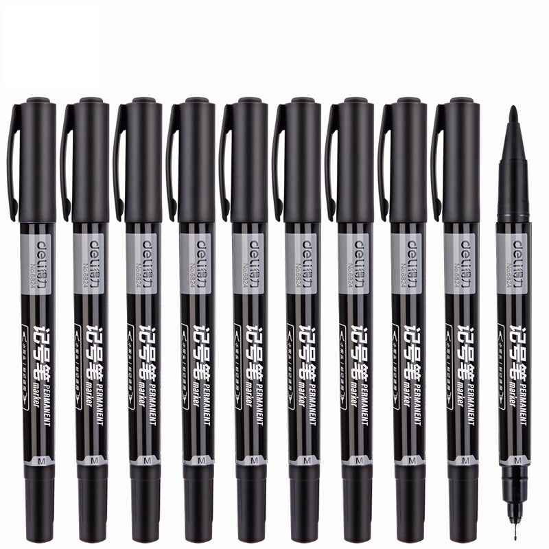 DELI Dual Tip Permanent Art Marker Pen,Fine & Ultra Fine Tip,12 Pack - TTpen