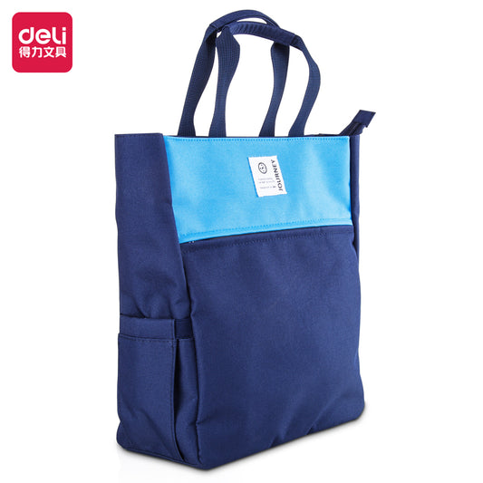 DELI Polyester Book Tote Bag with Zipper Pocket for Kids Students
