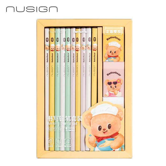 DELI Nusign NS757 Butterbear Collaboration Pencil & Eraser Set