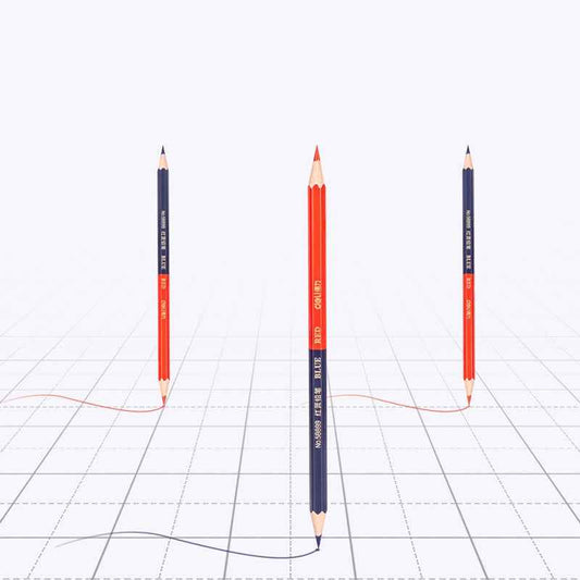 DELI Red and Blue Double Colored Checking Pencils 24 Pieces