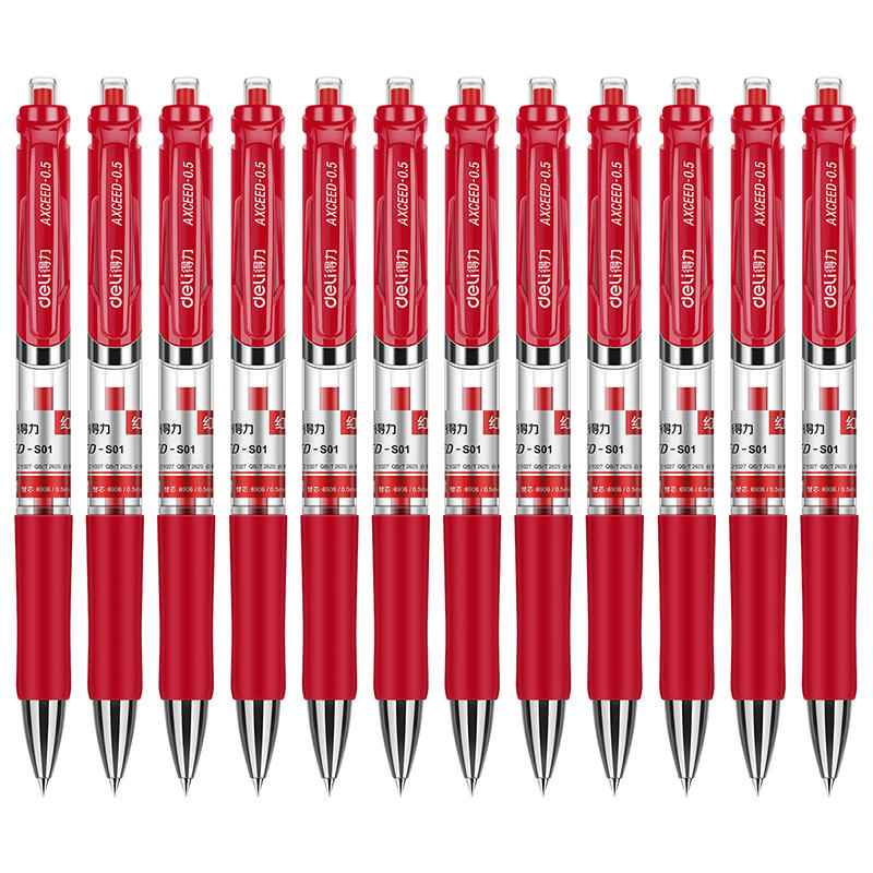 DELI S01 Retractable Quick Dry Gel Pens Fine Point 0.5mm Bulk 12 Count - TTpen