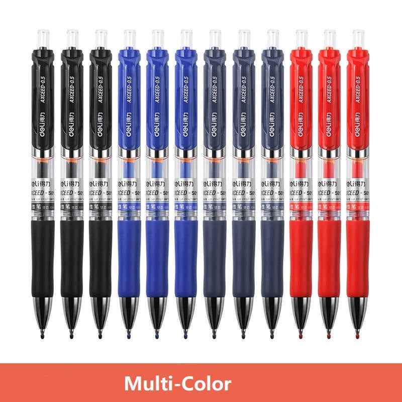 DELI S01 Retractable Quick Dry Gel Pens Fine Point 0.5mm Bulk 12 Count - TTpen