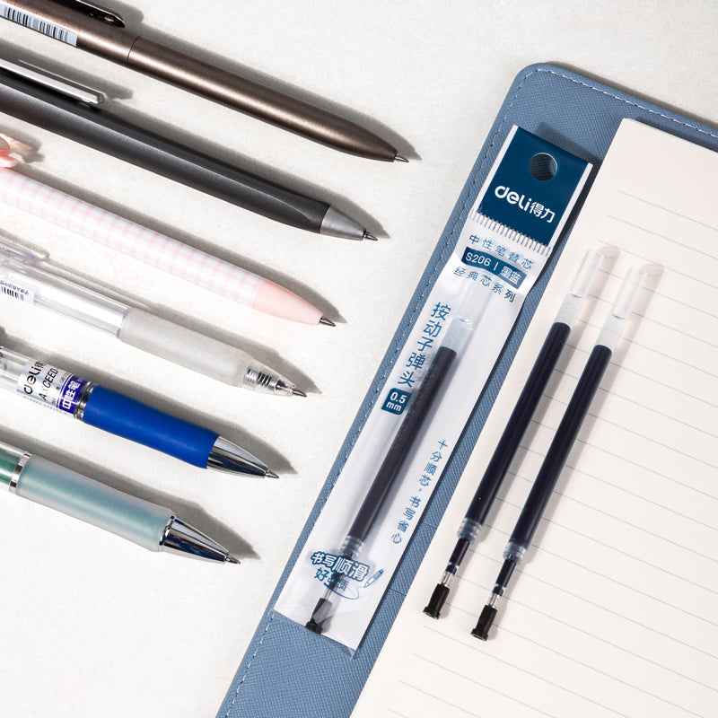 DELI S206 Retractable Gel Ink Pen Refills,0.5mm,20 Count,Black Red Blue - TTpen