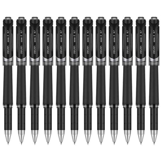 DELI S21 Black Gel Pen 0.7mm Medium Point,12 Pack - TTpen