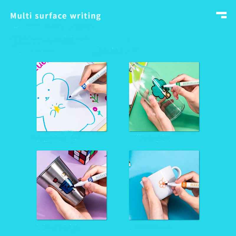 DELI Dry Erase Markers,12 Colors White Board Markers - TTpen