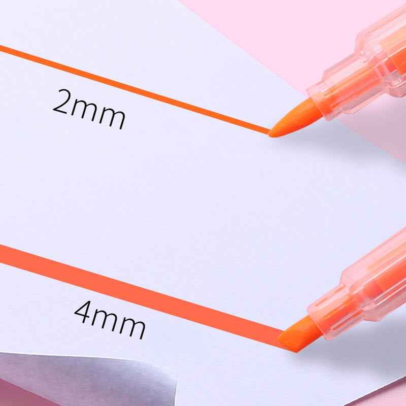 DELI Dual Tip Highlighters Fluorescent Yellow Orange Pink Green Blue Purple,12 Count - TTpen