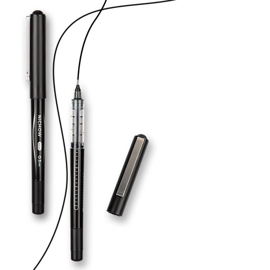DELI NICHOW Liquid Black Ink Rollerball Pens 0.5mm Needle Tip 12 Pack