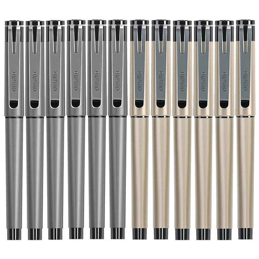DELI S95 Gel Pen,Black Ink,Extra Fine 0.5mm,12 Pack,Writing Smooth - TTpen