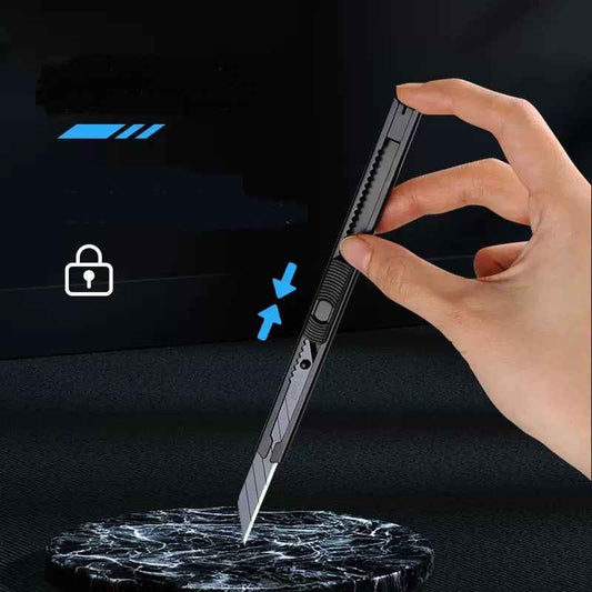 DELI Retractable Utility Knife 9mm Auto Lock Snap Off Paper Box Cutter 10 Pack - TTpen