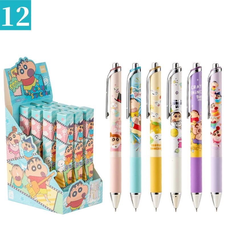 Pen☆chan‼︎ Deli LB011 Crayon Shin-chan Blind Box Gel Pen Set – 0.5mm, 12 Pens