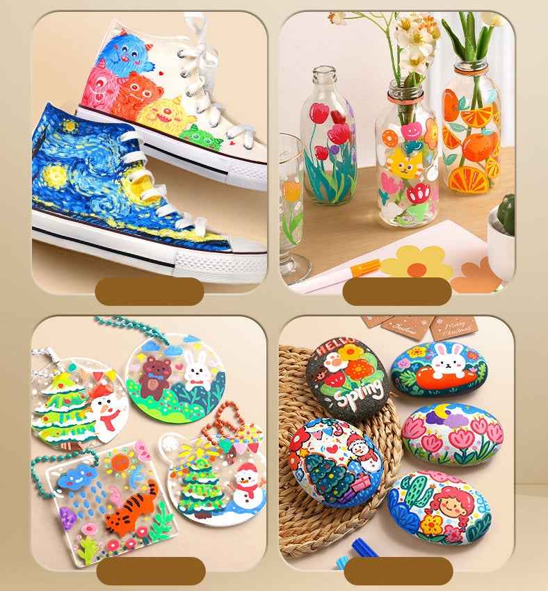 ENMY Acrylic Markers 38/48/80-Color Sets for Kids Drawing Coloring