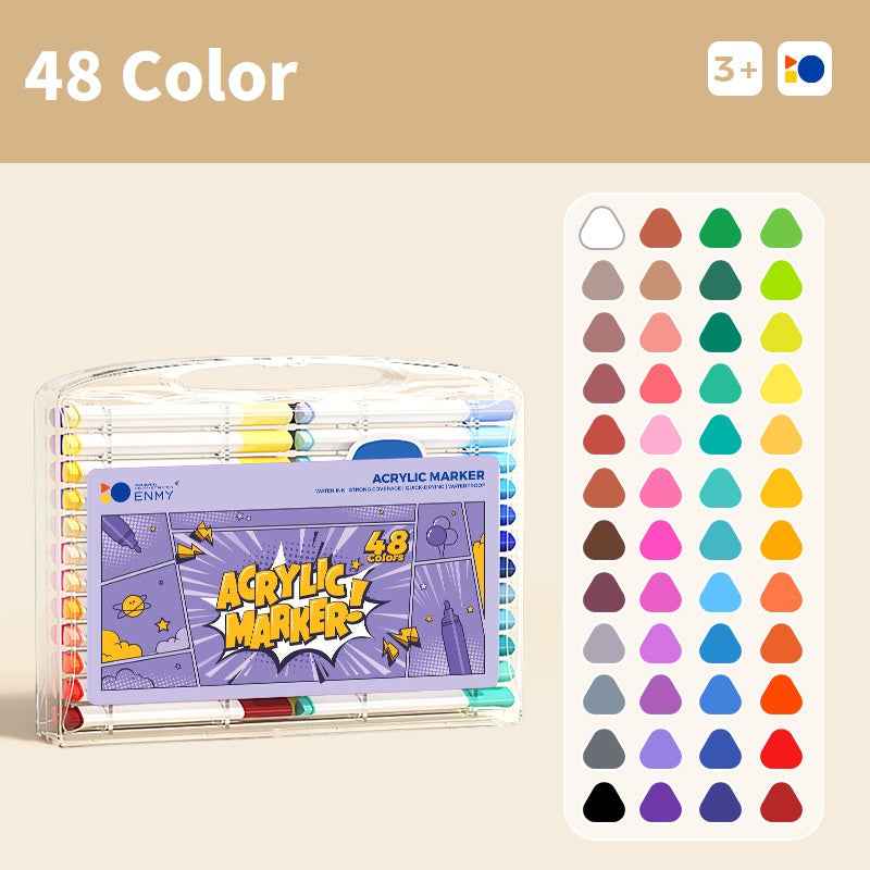 ENMY Acrylic Markers 38/48/80-Color Sets for Kids Drawing Coloring