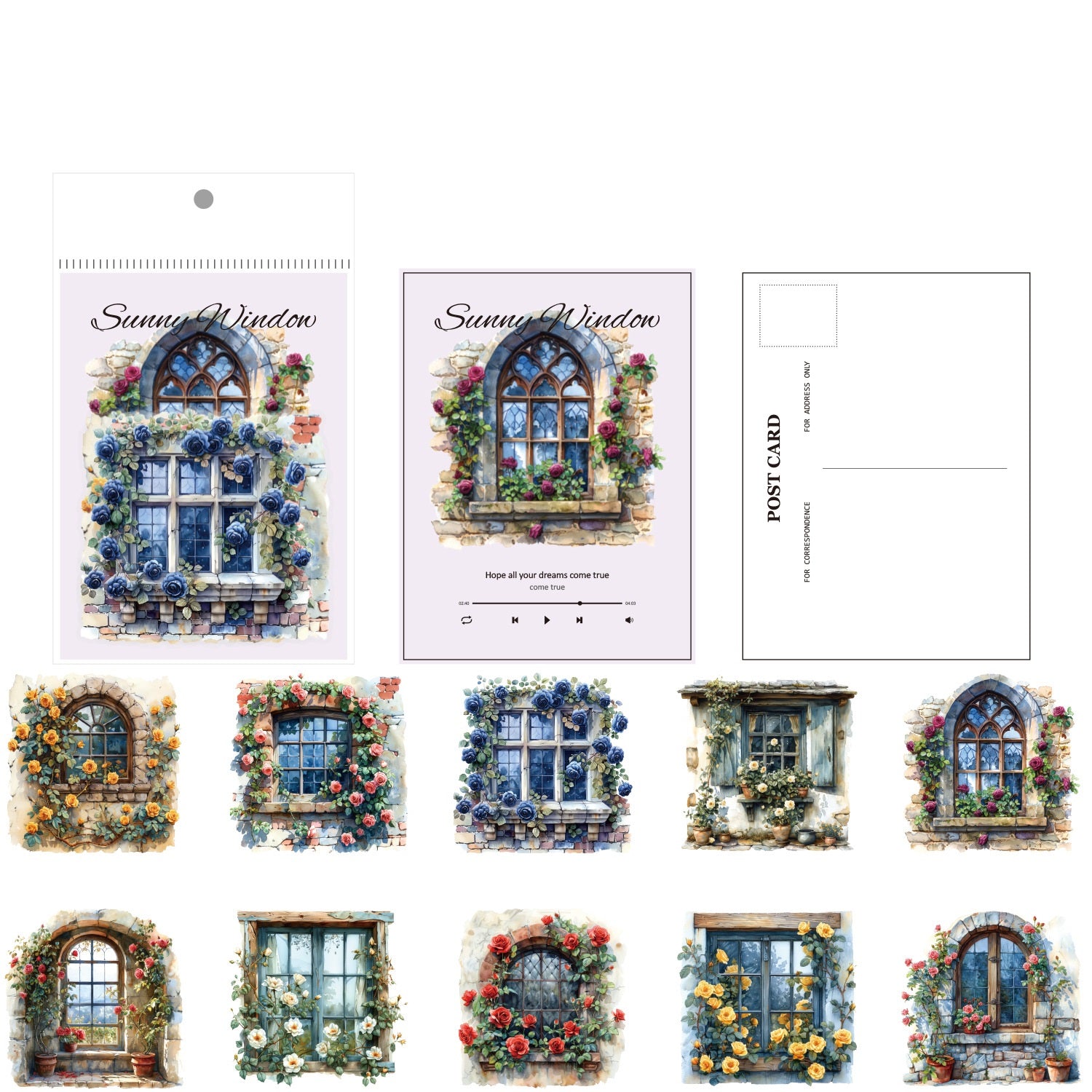 "Floral Springtime" PET Sticker Set 120 Sheets for DIY Projects & Crafting