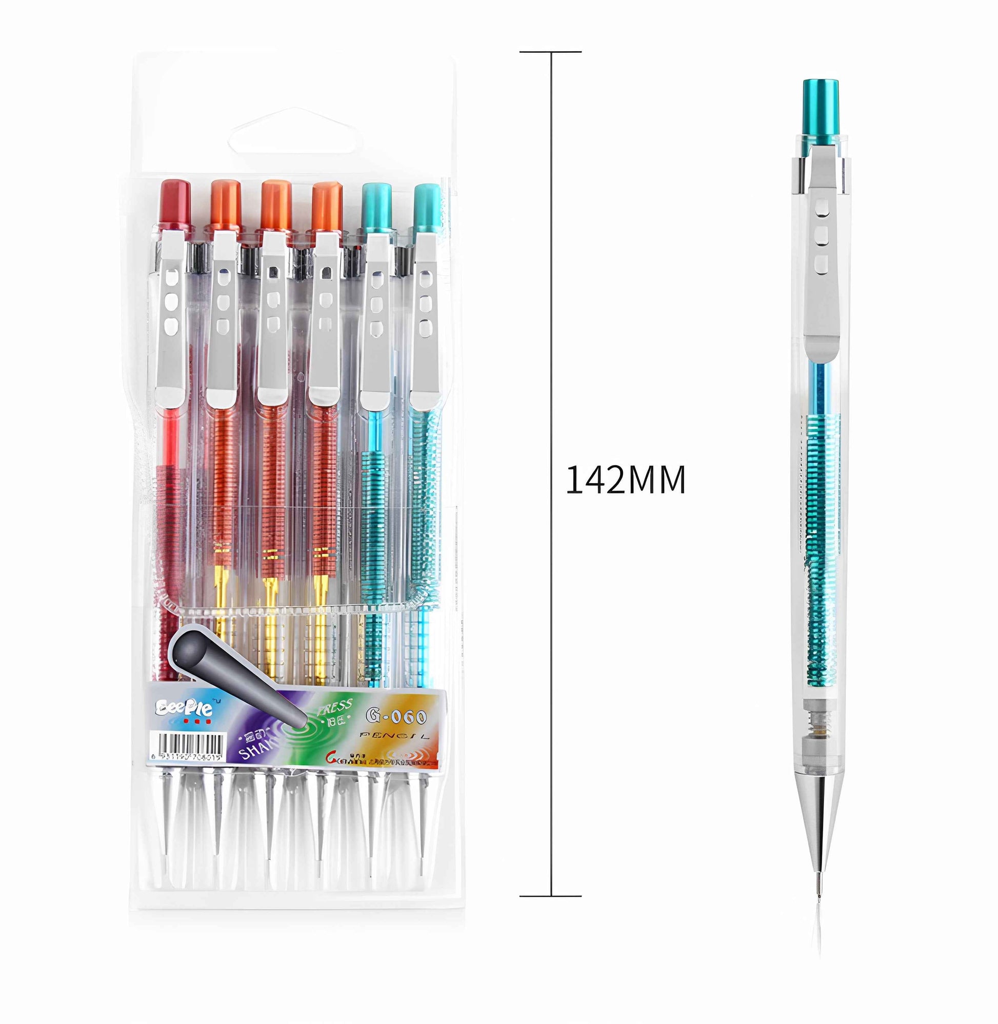 GENVANA 0.5mm Shake Pencil – 6-Pack Mechanical Pencils for Students
