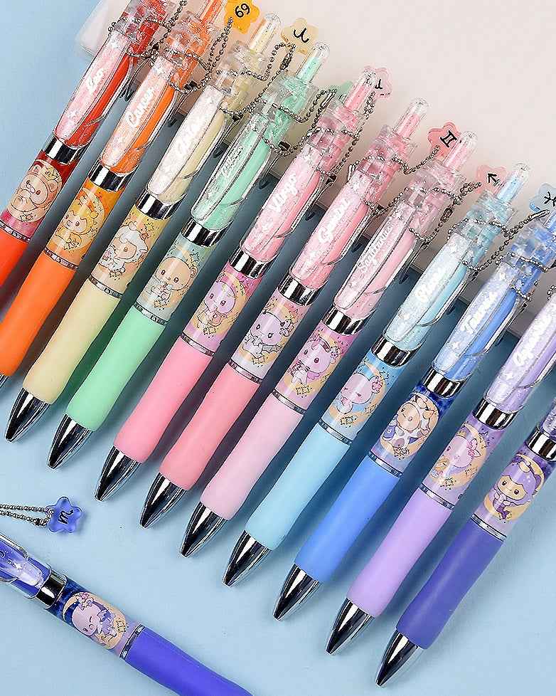 GENVANA MAGOO Zodiac Gel Pens – 12-Pack 0.5mm Black Ink